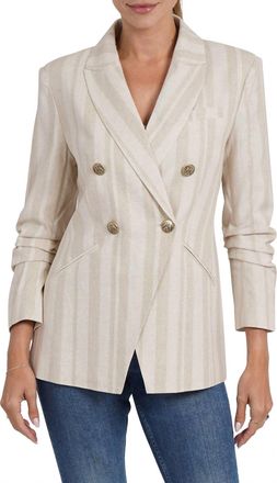 Love Token Cheryl Linen Blazer In Khaki