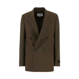 Maison Margiela Gabardine Double-breasted Jas - Dames - Jassen - Bruin - Maat: S Gabardine