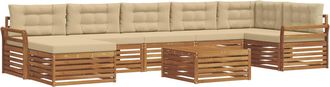 vidaXL Conjunto De Sof&aacute;s De Exterior 8 Uds. Natural Y Beige Vidaxl
