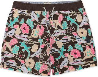 Party Pants Fiestas & Siestas Party Starter 5-Inch Swim Trunks in Brown at Nordstrom, Size Xx-Large