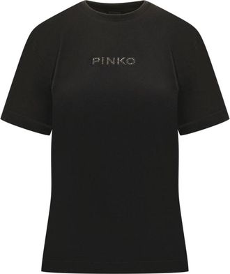 Pinko Strepitoso T-Shirt - Dames - T-shirts - Zwart - XL - Katoen - Tops