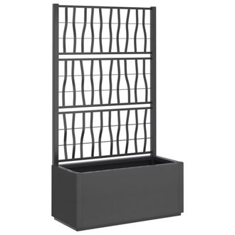 vidaXL Vidaxl - Jardinera Con Enrejado Pp Gris Oscuro 80x36x140 Cm