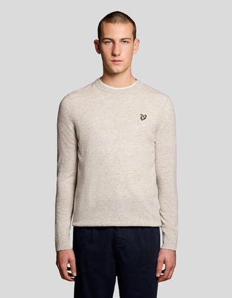 Lyle & Scott Lyle And Scott Mens Lambswool Blend Crew Neck Jumper - Grey - Size: 34