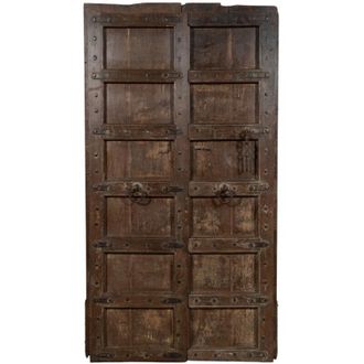 Biscottini International Biscottini - Puerta De Madera Maciza Y Hierro Para Uso Interior O Exterior Antiguo Y Medieval Deslizante