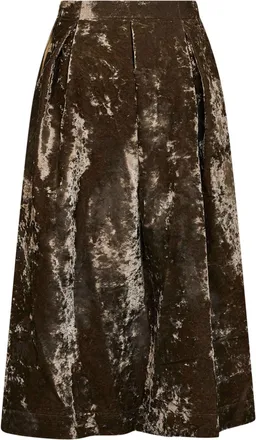 Uma Wang Womens Midi Skirt Gomes Dark Olive Velvet Green Viscose