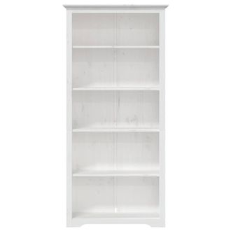 Berkfield Home Beautiful Bookcase BODO White 80x38x180 cm Solid Wood Pine 5-Tier | Size: 80 x 38 x 180 cm