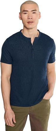 John Varvatos Egon Henley K7263s26 Mens T Shirt Deep Blue : XL, Elastane/Polyester/Viscose