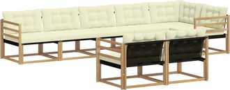 vidaXL Conjunto De Sof&aacute;s De Exterior 8 Uds. Blanco Y Crema Vidaxl