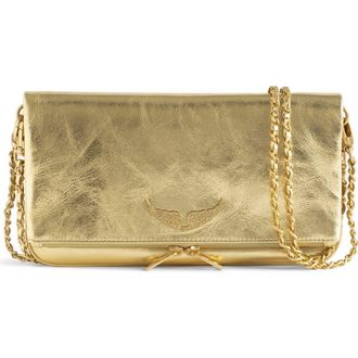 Zadig&Voltaire Rock Vintage Metallic Crossbody Bag in Gold at Nordstrom