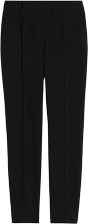 Max Mara Slim-fit Trousers, female, Black, Size: M Straight-Fit Technical Cady Trousers
