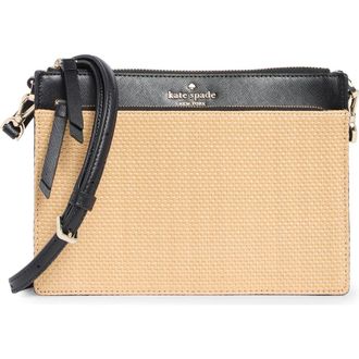 Kate Spade New York cameron straw crossbody bag in Black Multi. at Nordstrom Rack