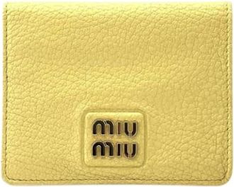 Miu Miu Pre-owned Wallet (bi-fold) - Dames - Vintage Accessoires - Geel - ONE Size - Leer - Vintage