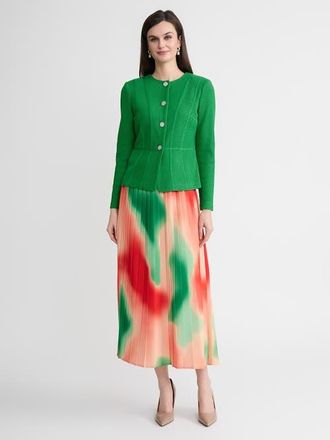Misook Tailored Tonal Princess Seam Knit Jacket in Clover Field at Nordstrom, Size Xx-Large