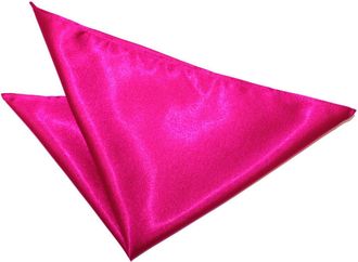 DQT Men Pink Solid Plain Stripe Floral Paisley Polka Dot Pocket Square - Plain Satin Hot Pink