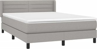 vidaXL Vidaxl - Cama Box Spring Con Colch&oacute;n Tela Gris Claro 140x190 Cm