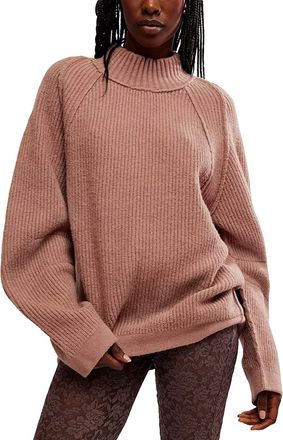 Free People Sunbeam Textured Sweater In Antler