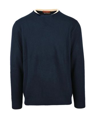 Daniele Fiesoli Blue Textured Cotton Pullover