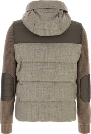 Moorer Mens Virgin Wool Block Down Jacket Beige