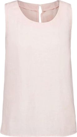 120% Lino Top smanicato in lino - Rosa