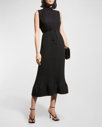 Milly Melina Solid Pleated Dress