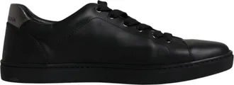 Dolce & Gabbana Black Leather London Heart Men Sneakers Mens Shoes (Pre-Owned)