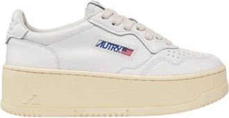 Autry Medalist Leather Platform Sneakers, Brand Size 38 ( US Size 8 )
