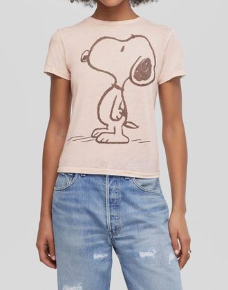 Re/Done Classic Snoopy Tee In Dahlia