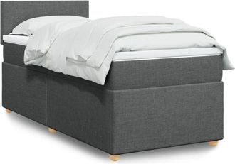 vidaXL Cama Box Spring Con Colch&oacute;n Tela Gris Oscuro 80x200 Cm Vidaxl