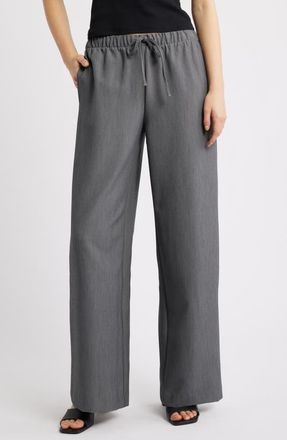 Open Edit Icon Pull-On Wide Leg Pants in Grey Magnet at Nordstrom, Size Xx-Small