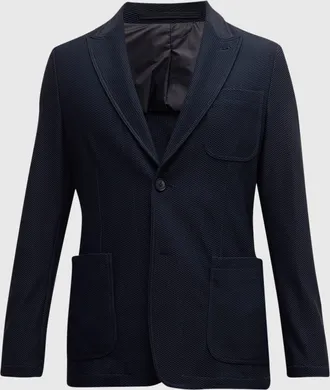 Giorgio Armani Men & apos;s Single-Breasted Rice Stitch Sport Coat