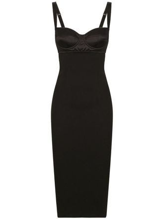 Dolce & Gabbana bustier-style sleeveless midi dress - women - Elastane/Silk/Viscose/Polyamide - 50 - Black