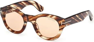 Tom Ford Authentieke Lucinda Bril Premium Kwaliteit - Dames - Zonnebrillen - Bruin - 48 MM - Accessoires