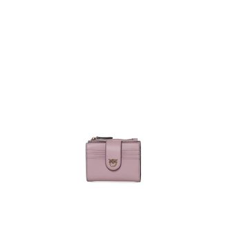 Pinko Wallets & Cardholders, female, Pink, Size: ONE SIZE Small Smooth Leather Wallet with Logo