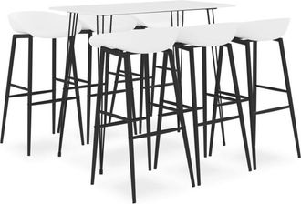 vidaXL 7 Piece Bar Set White vidaXL