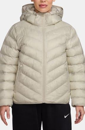 Nike Sportswear Therma-FIT Water Resistent Puffer Jacket with Removable Hood in Light Bone/Sail at Nordstrom Rack, Size X-Large