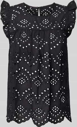 Pieces Loose Fit Blusentop aus reiner Baumwolle Modell VILDE in Black, Gr&ouml;&szlig;e XS