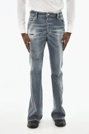 Dsquared2 Jeans Distressed Con Borchie AllOver Dsquared2