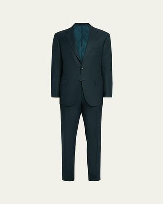 Kiton Mens Virgin Wool Modern-Fit Suit