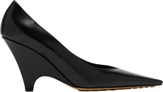 Bottega Veneta Black Scaletta Leather Pumps