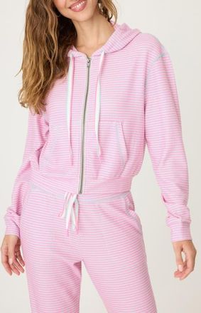 PJ Salvage Secret Garden Pajama Hoodie in Bright Pink at Nordstrom, Size X-Small