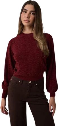 Guess Ronde hals gebreide kleding - Dames - Ronde hals truien - Rood - M - Polyester - Truien & Vesten