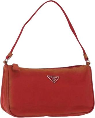 Prada Pre-owned Mini Bags, female, Red, Size: ONE SIZE Pre-owned Nylon Mini Bag