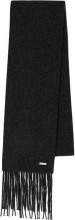 Sandro Fringed wool scarf in Heather Charcoal at Nordstrom