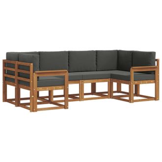 vidaXL Conjunto De Sof&aacute;s De Exterior 6 Pcs Natural Y Antracita Vidaxl