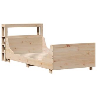 Berkfield Home Sleek Bed Frame without Mattress 75x190 cm Small Single Solid Woo in Light Tan