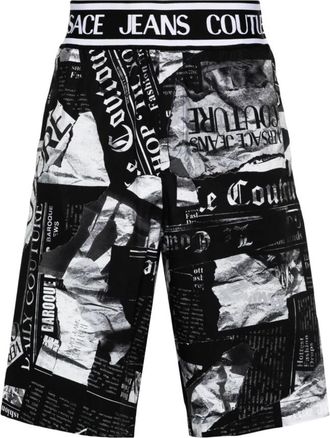 Versace Jeans Couture Zwarte Herenshorts Ss 24 - Heren - Korte Broeken - Zwart - S - Korte Broeken