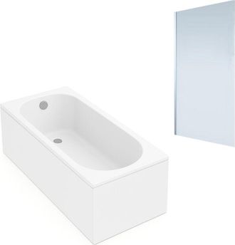 Villeroy & Boch Ba&ntilde;era Recta Villeroy & Boch Oberon Quaryl 170 X 70 Cm + Mampara Izquierda Aurys Mist 1 Cromada