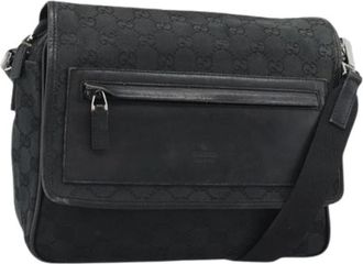Gucci Pre-owned GG Canvas Shoulder Bag - Dames - Vintage Schoudertas - Zwart - ONE Size - Leer - Vintage
