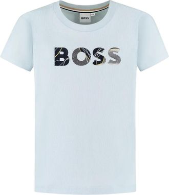 BOSS Kidswear logo-detail T-shirt - kids - Cotton - 12 - Blue