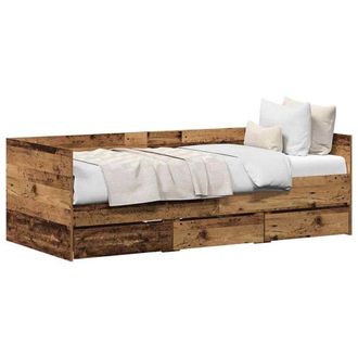 Berkfield Home Modern Daybed Old Wood Engineered Wood 90 x 190 cm Sturdy Daybed in Brown